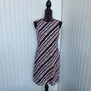 Tommy Hilfiger Womens Blue White Red Floral Lace Lined Fit Flare Dress Striped 4